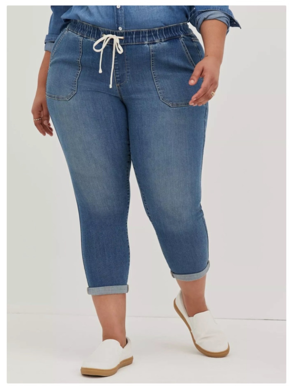 TORRID Crop Pull On Boyfriend Super Soft Mid Rise Jeans Maritime Size 5X